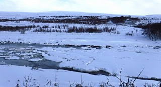 Syre pool under snow in February 2018